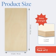 Baltic Birch Plywood 12 x 24 x 1/2®Inch - 12 mm Craft Wood, Pack of 2 B/BB Grade, Stronger Than Basswood Sheets or Balsa Wood, Perfect for Laser, CNC Cutting,®Wood Shelves,®by Woodpeckers®
