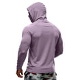 thumbnail image 5 of Hooded Sun Protection Shirts for Men Long Sleeve Solid Color Shirt with Face Mask Outdoor Fishing Hoodies, XL, 5 of 8