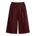 thumbnail image 5 of hotojiny Plus Size Capri Pants for Women Breathable Wide Leg Loose Casual Capris Summer High Waisted Cropped Trousers, 5 of 7