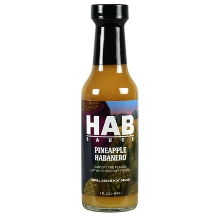 HAB Sauce Pineapple Habanero Hot Sauce Gluten Free Vegan Medium Heat SQ8304029