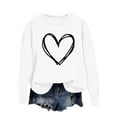 thumbnail image 4 of BLVB Womens Crewneck Sweatshirt Heart Print Long Sleeve Cute Pullover Loose Lightweight Fall Tops Valentine's Day Gifts, 4 of 5