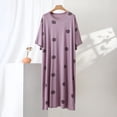 thumbnail image 2 of SROBPTY Womens Nightgowns Print Short Sleeve Crew Neck Sleepshirts, 2 of 5