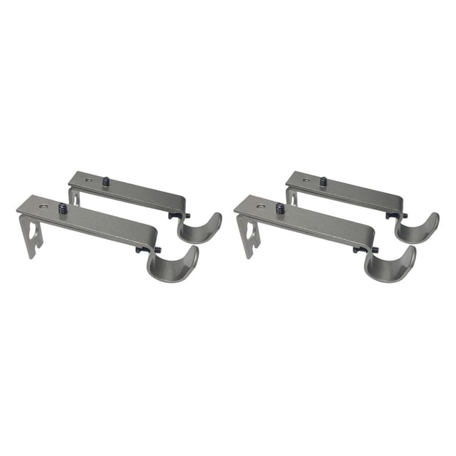Paquete de 4 varillas para cortinas para cortinas, soporte para soporte, barra para cortinas extensible Gris