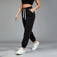 thumbnail image 4 of Qingpeng Womens Corduroy Jogger Pants Drawstring Waisted Cuffed Ankle Casual Trousers Trendy Daily Long Pants with Pockets, 4 of 9