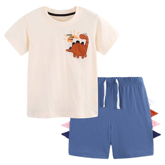 KEXE Boys Summer Outfits Boy Clothes 3T Toddler Boy Summer Short Sleeve T-Shirt And Short Set