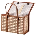 thumbnail image 1 of Cesta de bambú para festivales, regalos, compras, almacenamiento de frutas, picnic, cestas de algas marinas, ratán con tapa, 1 of 6