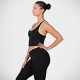 thumbnail image 2 of YITTY Active Women's UltraLuxe Built-in Bra Tank Top with Contrast Binding, Athleisure, 4-Way-Stretch, Iconic Black/True White, S, 2 of 7