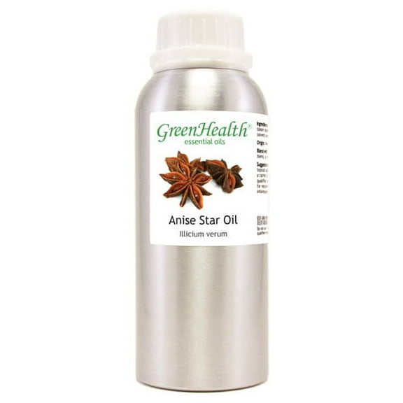 Anise Star Essential Oil - 8 fl oz (237 ml) Aluminum Bottle w/Plug and Cap - 100% Pure Essential Oil - GreenHealth