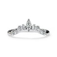 thumbnail image 2 of AFFY Chevron Wedding Band Ring for Women Marquise and Round Lab Created Moissanite Crown Ring in 14K White Gold Over Sterling Silver Size-5, 2 of 6