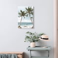 thumbnail image 4 of Beach Seaside Canvas Wall Art: Coastal Coconut Trees Painting Ocean Swing Hanging on Palm Tree Picture Seascape Sunset Artwork Decor for Living Room Bathroom 16" x 12", 4 of 6