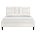thumbnail image 3 of Modway Sofia Channel Tufted Performance Velvet Full Platform Bed in White, 3 of 8