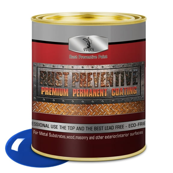 Water-Based Metal Anti-Rust Paint, High Gloss Blue 16 fl oz - Primer & Protective Coating, Rust & Corrosion Resistant