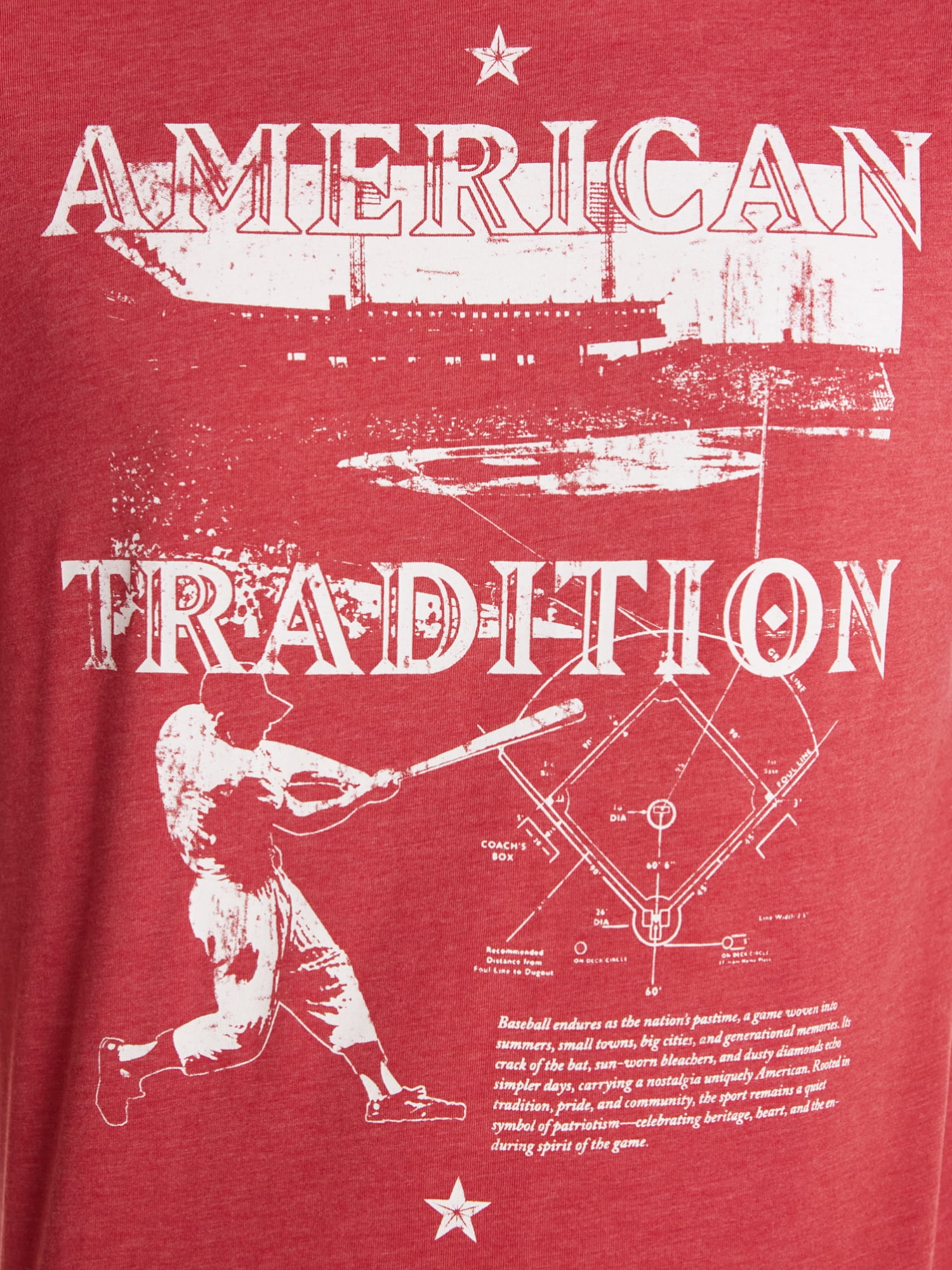 Americana Men's and Big Men's AM Tradition Slugger Graphic Tee Shirt from Way to Celebrate, Sizes XS-3XLT