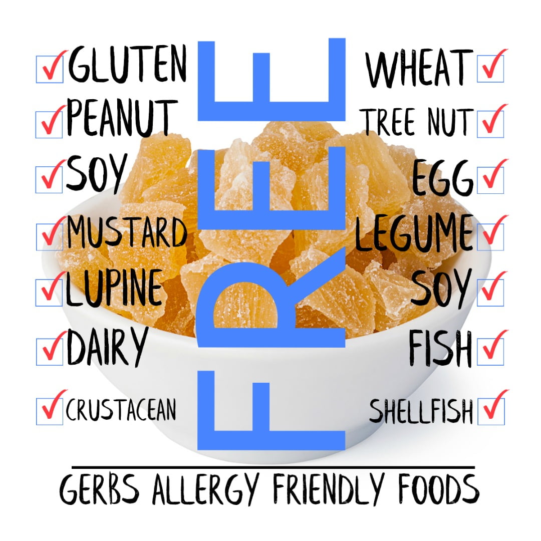 GERBS Dried Pineapple Cubes 2 LBS. | Freshly Dehydrated Resealable Bulk Bag | Top Food Allergy Free | Sulfur Dioxide Free Diced Pineapple|Effective in acne flairs & bone health | Gluten & Peanut Free