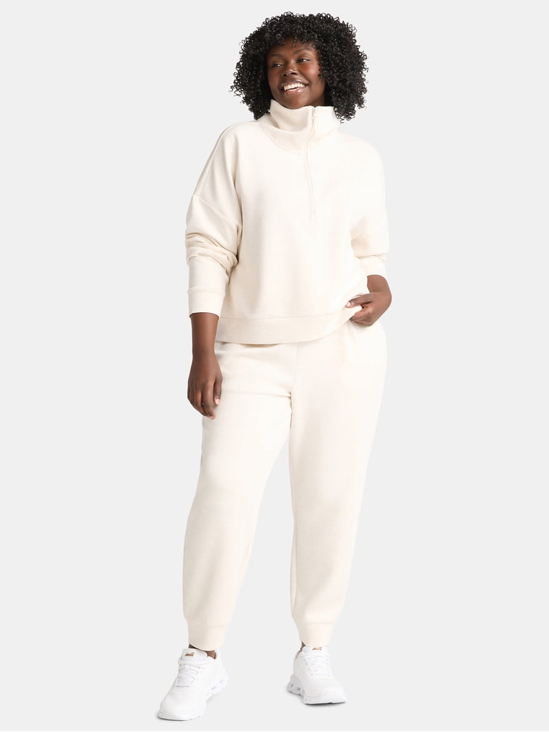 Avia Women's and Women's Plus ScubaKnit Quarter Zip Pullover