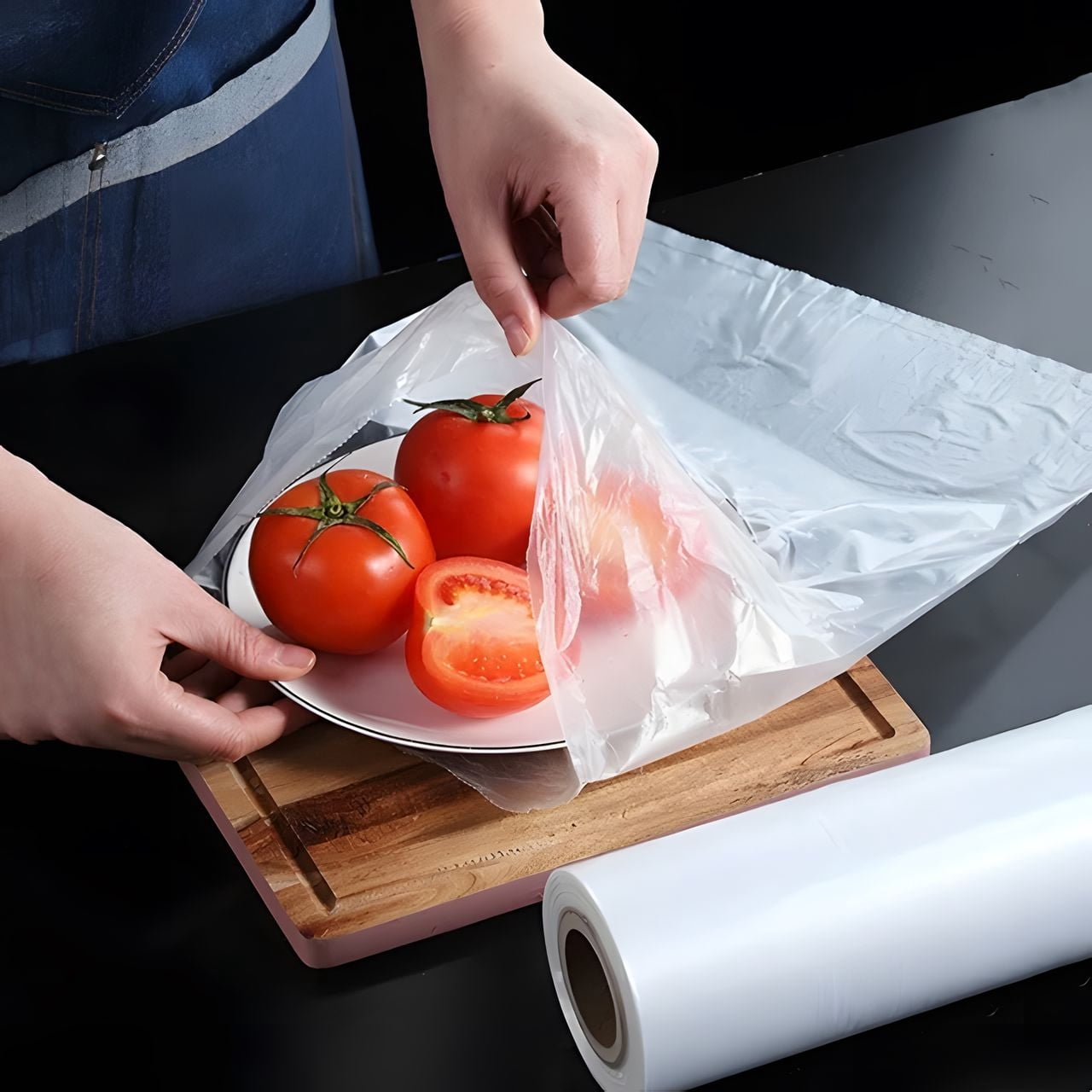 Pokanic Clear Plastic 10" x 15" - 700 Produce Bags Reusable Washable Freshness Disposable Continuous Roll Easy Peel Off Kitchen Office Grocery Home Use Food Fruits Storage(2 Rolls, 10 x 15-700 Bags)
