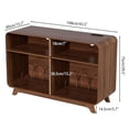 thumbnail image 3 of Record Player Stand with Charging Station USB Ports with Vinyl Storage Cabinet Holds Up to 350 Albums Modern Living Room Table, 3 of 8