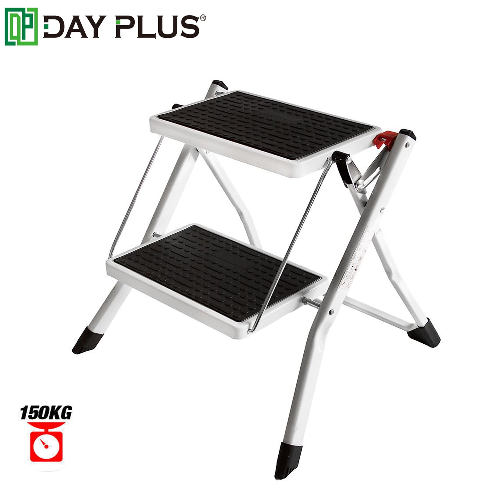 Dayplus Folding 2 Step Stool Steel for Adults Indoor Foldable