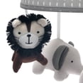 thumbnail image 2 of Lambs & Ivy Urban Jungle Gray/Brown Lion & Elephant Musical Baby Crib Mobile, 2 of 4