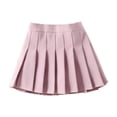 thumbnail image 3 of Girls Solid Color Pleated Skirt, College Style School Uniform Skirt for Kids, A-Line Pleated Mini Skirt for School and Casual Wear, Age 2-17 Years Pink 110, 3 of 6