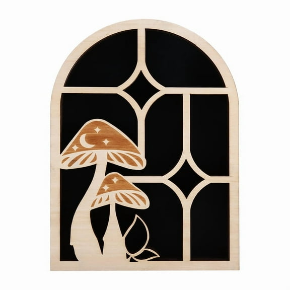 Arched Crystal Shelf Mushroom Display Wall Decoration