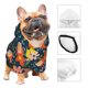 thumbnail image 3 of Fotbe Blue Floral Sudadera con Estampado para Perros Pequeños – Suéter con Capucha para Mascotas, Tela Suave de Forro Polar con Bolsillo-X-Small, 3 of 7