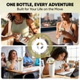 thumbnail image 2 of Coliware 30OZ Insulated Water Bottle with Dual Sip Lid, Vacuum-Sealed Stainless Steel Tumbler with Handle Straw, Leakproof & Cup Holder Friendly for Travel, Gym, Office - Cream Tan, 2 of 14