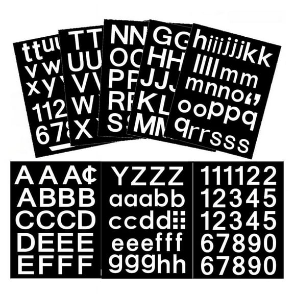 8 Sheets Self-Adhesive Vinyl Letters Numbers Kit, Mailbox Sticker for Mailbox,Signs,Window,Cars,Address Number