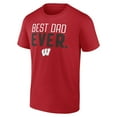 thumbnail image 2 of Men's Red Wisconsin Badgers Best Dad Ever T-Shirt, 2 of 3