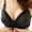 Black, variant on Women's Thin Style Without Steel Ring Front Buckle Wrap Up Anti Sagging Collar Bra Wine 44
