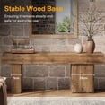 thumbnail image 6 of Solid Wood , 47” Farmhouse Entryway  with Thickened Seat & Artistic Legs, Heavy Duty Indoor  for Bedroom, Hallway, Living Room, Indoor, Porch, Natural, 6 of 8