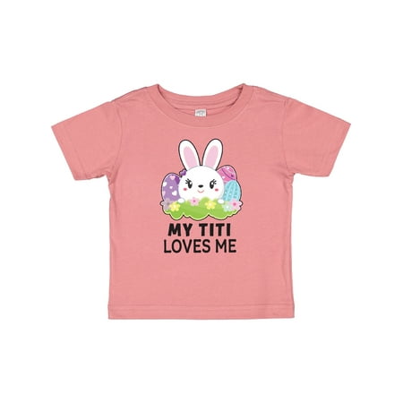 

Inktastic My Titi Loves Me with Bunny and Easter Eggs Gift Baby Girl T-Shirt