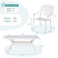 thumbnail image 5 of MEETWARM 7-Piece Outdoor Patio Dining Set, 6 Outdoor Dining Chairs and 1 Rectangle Table with 2" Umbrella Hole, All Weather Cast Aluminum Patio Funiture Set for Backyard, Patio(White), 5 of 7