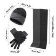 thumbnail image 3 of Aueoeo Winter Hats Scarf Gloves For Men Color Match Three Pack Scaves and Beanie Hat Themal Glove Set For Men Women, 3 of 3