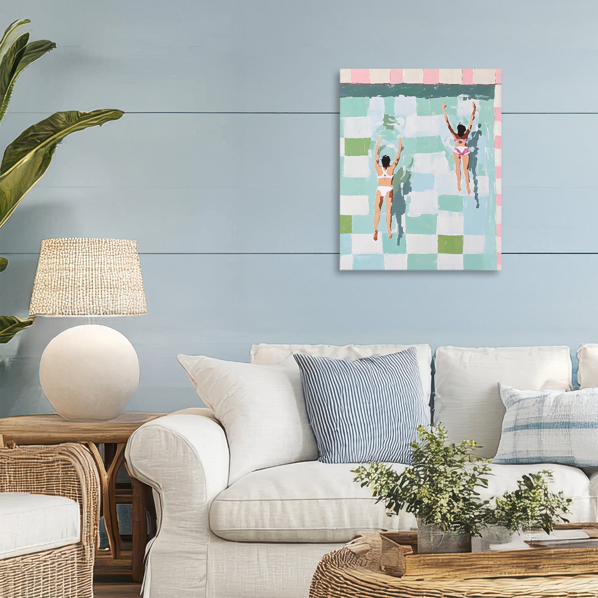 Stupell Industries Twin Swimmers in Pool Canvas Wall Art, design by The Prints Vibe