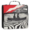 thumbnail image 5 of FORMRS Zipper Binder with Shoulder Strap 2-inch Ring 500 Sheet Capacity File Bag, Black Illusionary Boat, 5 of 5