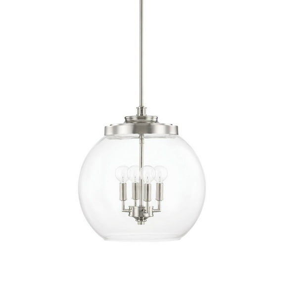 Mid-Century 4 Light Pendant In Transitional Style 15.5 High By 17 Wide-Polished Nickel Finish    -Traditional Installation Capital Lighting 321142Pn