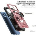 thumbnail image 7 of Compatible for T-Mobile REVVL 6 5G Case with Tempered Glass Screen Protector [Military Grade] Ring Car Magnetic Mount Kickstand Shockproof Phone Cover - Rose Gold, 7 of 7