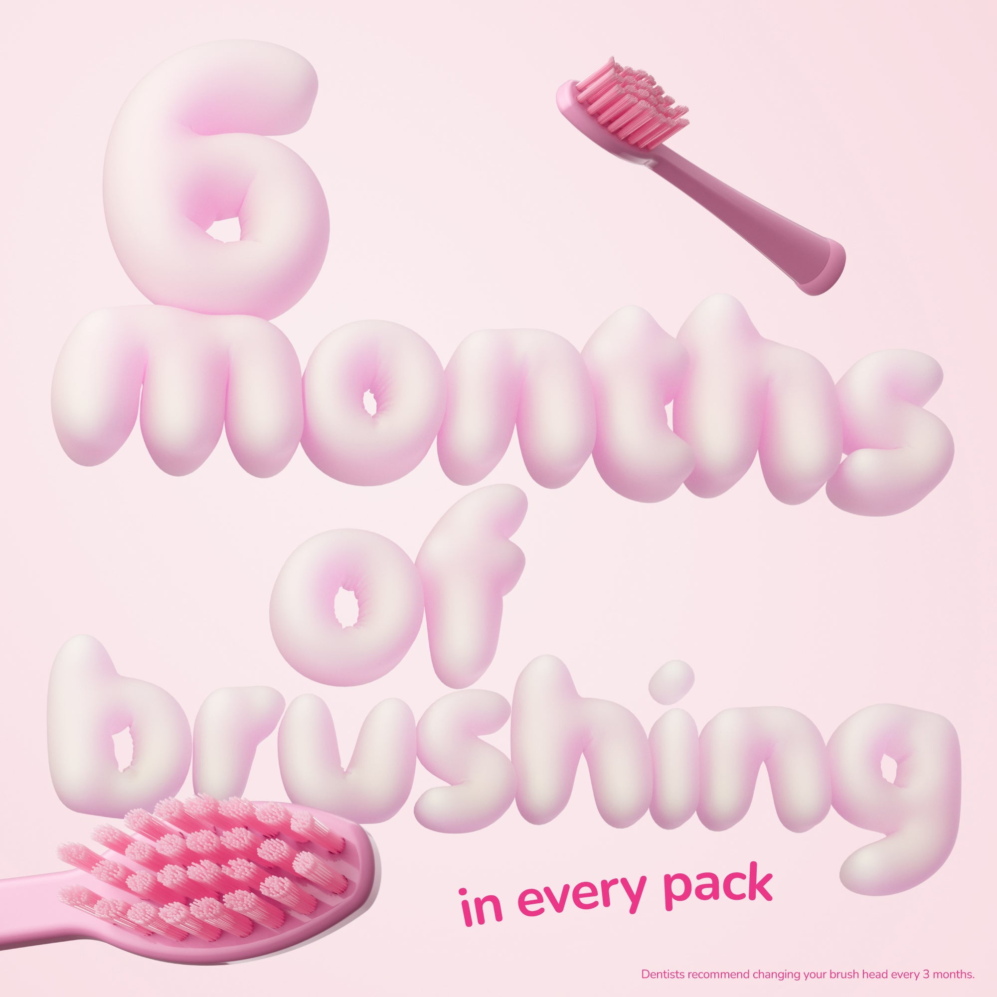 Ordo - Kids Battery Toothbrush Heads - Squishmallows Auggie - Pink - 2 Pack