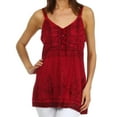 thumbnail image 1 of Sakkas Amelia Stonewashed Rayon Tank Top - Raspberry - One Size, 1 of 4