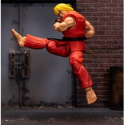 Jada Toys Street Fighter II Ken Action Figure Wave 2 - 6 Tall, Interchangeable Heads, Hands, Fireball Accessory