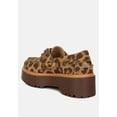 thumbnail image 4 of Onglur Leopard Real Suede Leather Oxford Loafers, 4 of 6