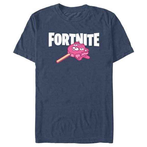 Men's Fortnite Cuddle Team Leader Popsicle  Graphic Tee Navy Blue Heather 2X Large