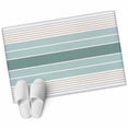 thumbnail image 2 of Teal Aqua Stripes Bathroom Mats 2x3 FT, Non Slip Small Kitchen Mat, Modern Ombre Abstract Aesthetics Washable Soft Backed Front Door Throw Rugs Non-Shedding Indoor Outdoor Doormat for Entryway Sink, 2 of 8
