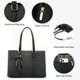 thumbnail image 3 of Lovevook 95% Pu Leather Waterproof Shoulder Bag, Black-Tassels, 3 of 6