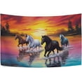 thumbnail image 4 of FREEAMG Horses Going Tapestry Hippie Wall Hanging Tapestries Aesthetic Decorative for Living Room Bedroom Ceiling 60x51In, 4 of 7