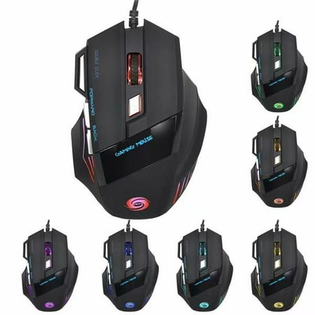 Button Pc Mac - Fantastic Alternating Light USB 2.0 ,7 Buttons with Multi-Modes LED USB Wired Gaming Mouse Mice for Gamer PC MAC
