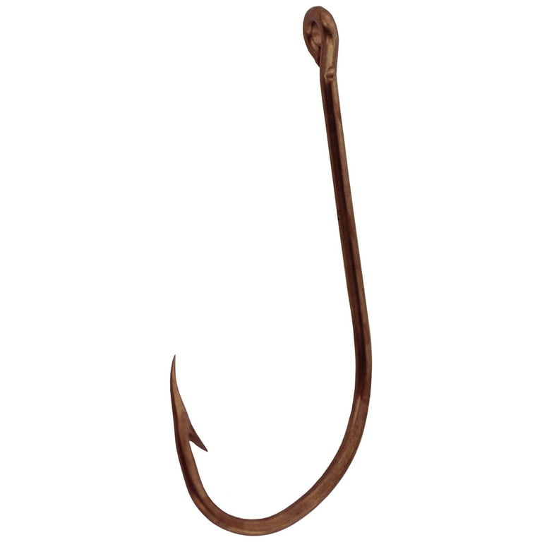 Eagle Claw 084FH-12 Plain Shank Offset Hook, Bronze Plated, Size 12 