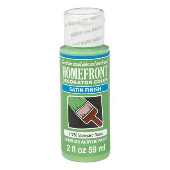 Homefront 17256 2 oz Barnyard Grass Satin Decorator Color Acrylic Paint - pack of 3
