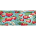 thumbnail image 3 of Fruit Cartoon Red Strawberry Kitchen Curtains 24 Inch Length Short Tier Curtains for Small Windows Half Window Treatments for Living Room Bedroom Kitchen 2 Panels, 3 of 6